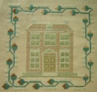 Miniature Brick House Sampler. circa 1800.